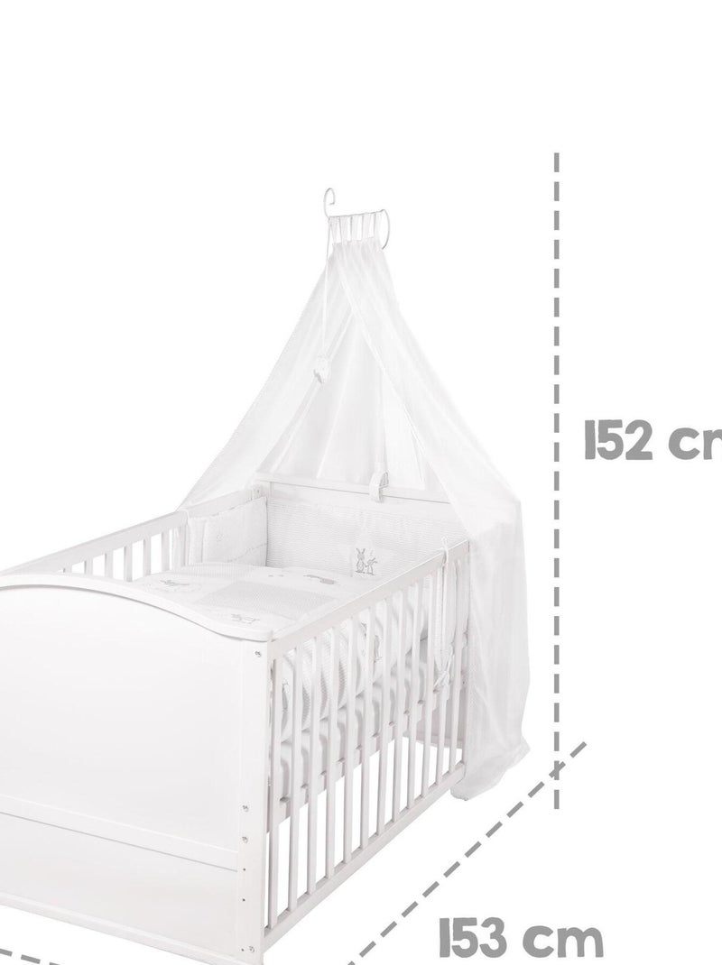ROBA Lettino evolutivo completo "Fox & Bunny" 70×140 + set completo Bianco - Kiabi