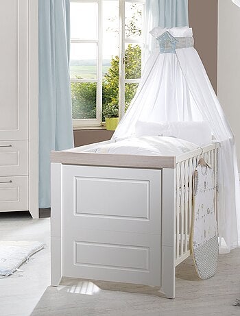 ROBA Lettino evolutivo "Felicia" 70×140 – convertibile – altezza regolabile – bianco / decor