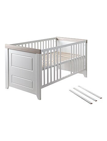 ROBA Lettino evolutivo "Felicia" 70×140 – convertibile – altezza regolabile – bianco / decor