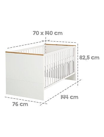 Lettino bebè evolutivo – design scandinavo – altezza regolabile 0–7 anni – "Roba Finn