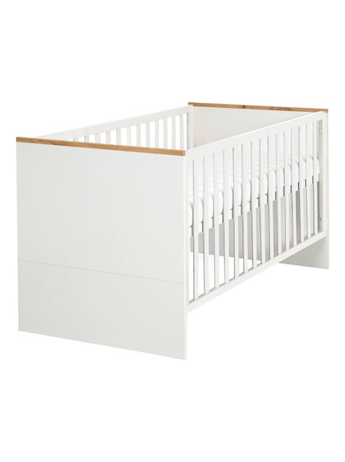 ROBA Lettino evolutivo "Finn" 70×140 – altezza regolabile – da 0 a 7 anni – bianco / rovere dorato - Kiabi