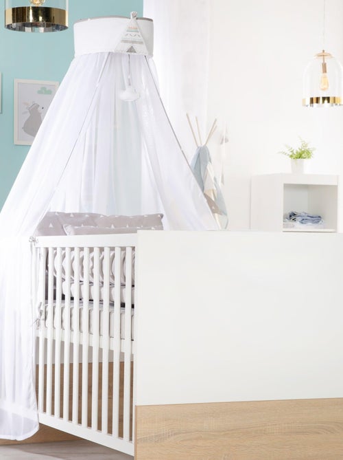 ROBA Lettino evolutivo Gabriella 70×140 – altezza regolabile – da 0 a 7 anni – bianco / decor legno - Kiabi