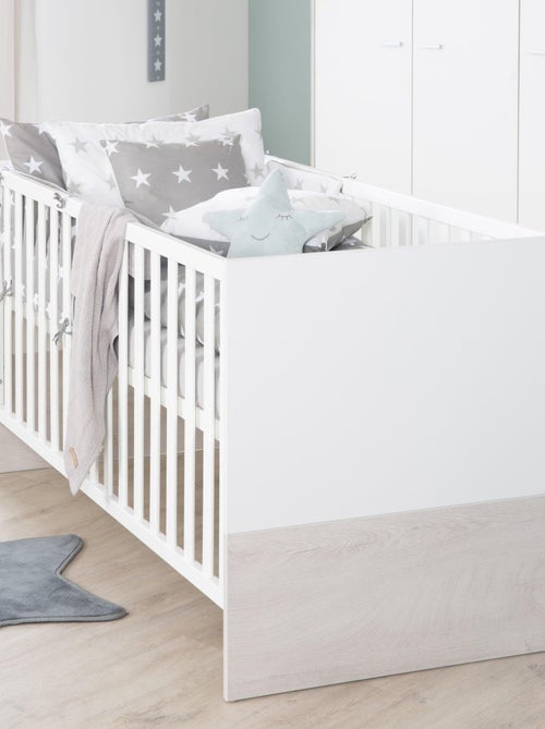 ROBA Lettino evolutivo Julia 70×140 – convertibile – altezza regolabile – bianco / rovere sbiancato - Kiabi
