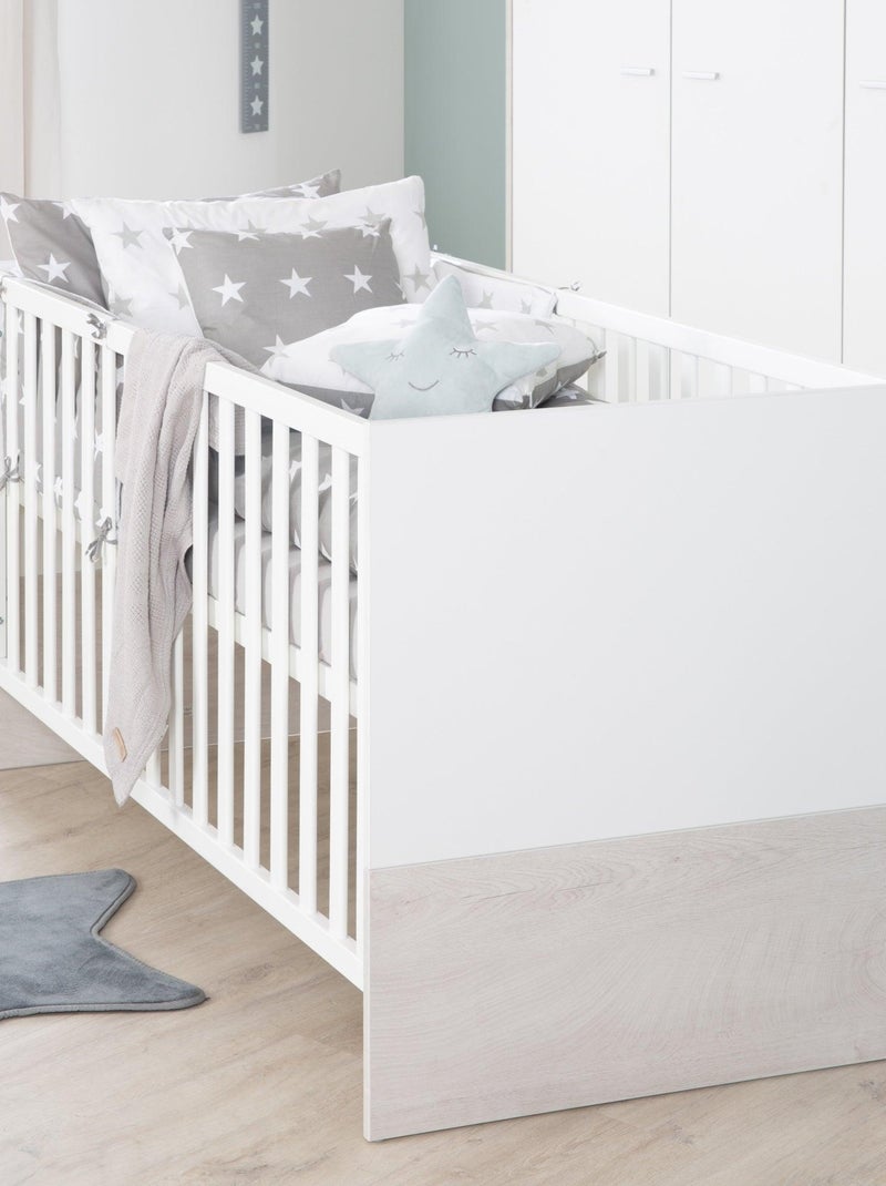 ROBA Lettino evolutivo Julia 70×140 – convertibile – altezza regolabile – bianco / rovere sbiancato Bianco - Kiabi