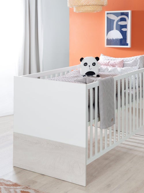 ROBA Lettino evolutivo Julia 70×140 – convertibile – altezza regolabile – bianco / rovere sbiancato - Kiabi