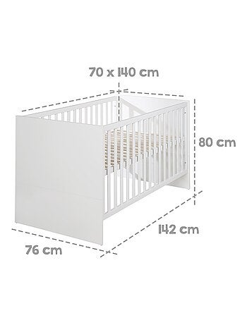 ROBA Lettino evolutivo Lilo – altezza regolabile – 70×140 cm – bianco