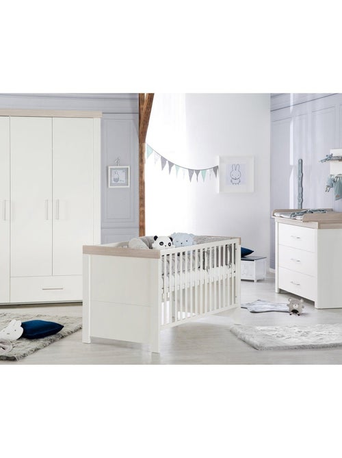 ROBA Lettino evolutivo "Lucy" 70×140 – altezza regolabile – da 0 a 7 anni – bianco / decor Luna Elm - Kiabi