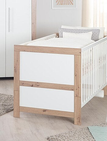 ROBA Lettino evolutivo Malo 70×140 cm – cornice effetto rovere / bianco