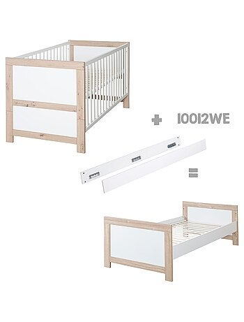 ROBA Lettino evolutivo Malo 70×140 cm – cornice effetto rovere / bianco