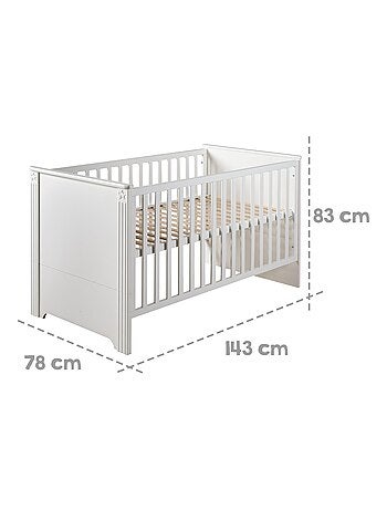 ROBA Lettino evolutivo "Maxi" 70×140 – convertibile – altezza regolabile – bianco