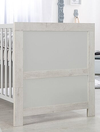 ROBA Lettino evolutivo "Mila" 70×140 – altezza regolabile – grigio chiaro / rovere sbiancato
