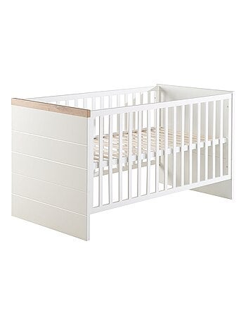 ROBA Lettino evolutivo "Nele" 70×140 – altezza regolabile – bianco / rovere artigianale