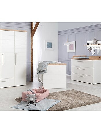ROBA Lettino evolutivo "Nele" 70×140 – altezza regolabile – bianco / rovere artigianale