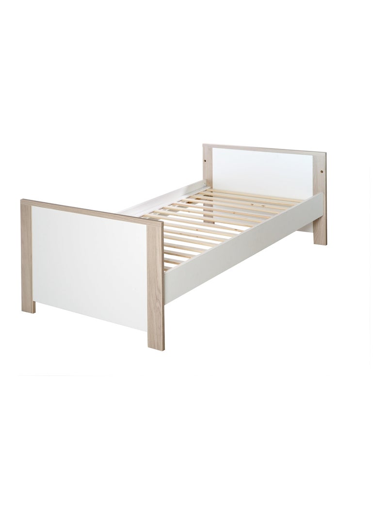 ROBA Lettino evolutivo Olaf 70×140 – altezza regolabile – 3 sbarre removibili – bianco / decor legno Bianco - Kiabi