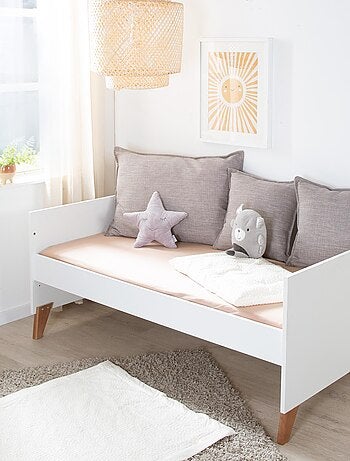 ROBA Lettino evolutivo Ole 70×140 cm – regolabile in altezza – bianco – piedi in rovere