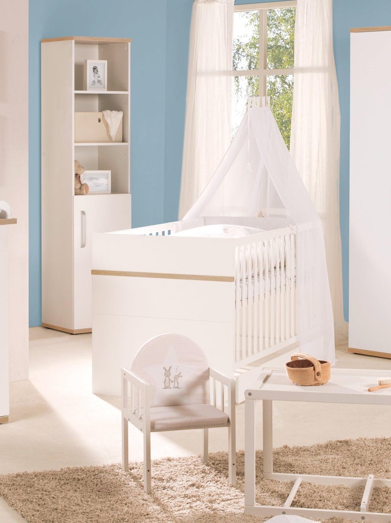 ROBA Lettino evolutivo "Pia" 70×140 – convertibile – altezza regolabile – bianco / decor "San Remo" Bianco - Kiabi