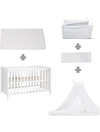 ROBA Lettino multifunzione 60×120 cm + set completo – bianco