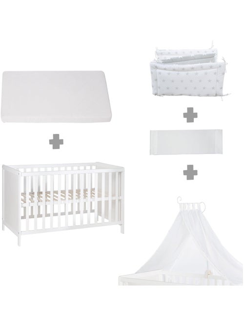 ROBA Lettino multifunzione 60×120 cm + set completo – bianco - Kiabi