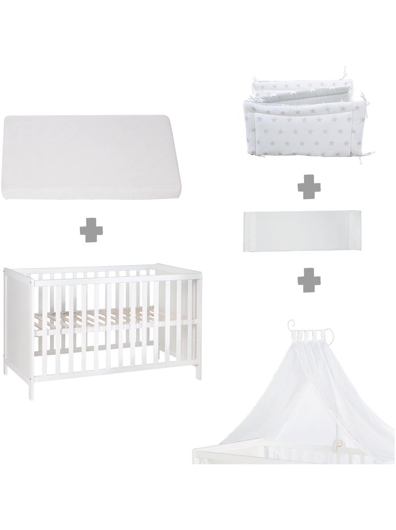 ROBA Lettino multifunzione 60×120 cm + set completo – bianco Bianco - Kiabi