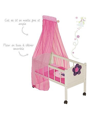 ROBA Lettino per bambole con ruote "Happy Fee" – incluso set tessile