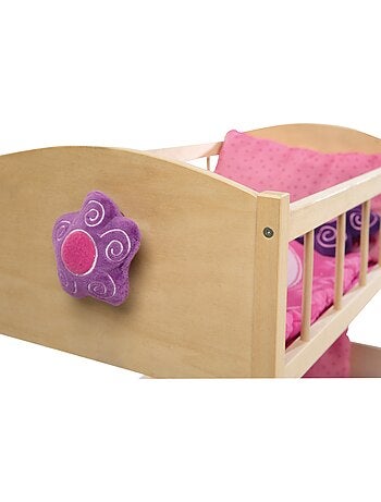 ROBA Letto a castello per bambole gemelle "Happy Fee" + set tessile – naturale/rosa