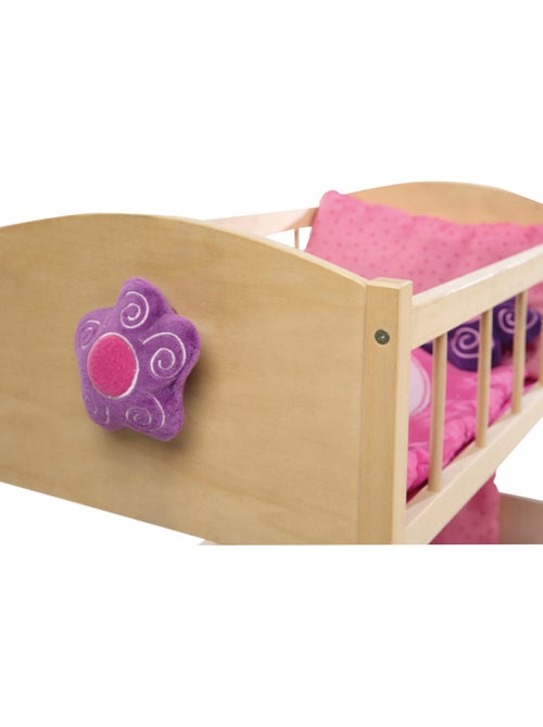 ROBA Letto a castello per bambole gemelle "Happy Fee" + set tessile – naturale/rosa - Kiabi