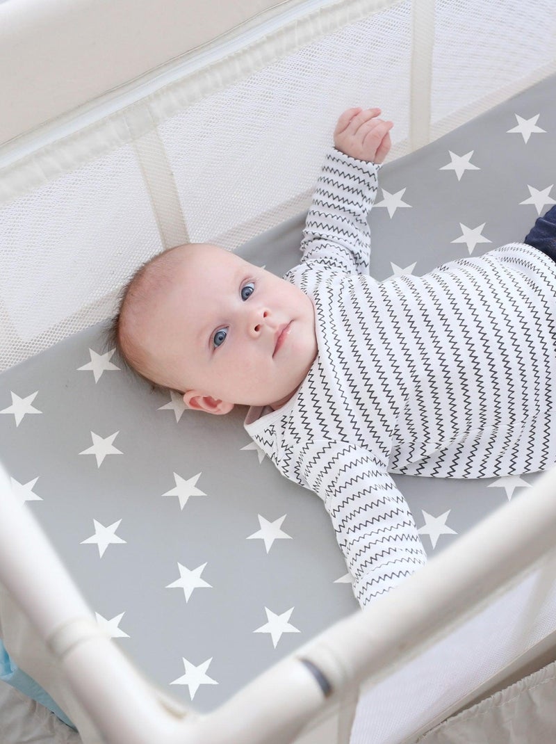 ROBA Materasso da viaggio Little Stars 60×120 pieghevole + borsa Grigio bianco - Kiabi