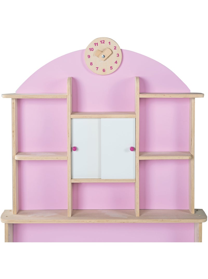 ROBA Negozietto in legno con orologio + cassa registratrice con microfono e accessori Beige/Rosa - Kiabi