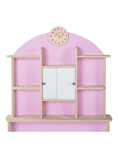 ROBA Negozietto in legno per bambini con orologio – ripiani e 2 porte scorrevoli - Kiabi