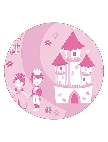 ROBA Panchina‑baule giocattoli "Krone" in legno per bambini – chiusura soft – rosa / fiaba