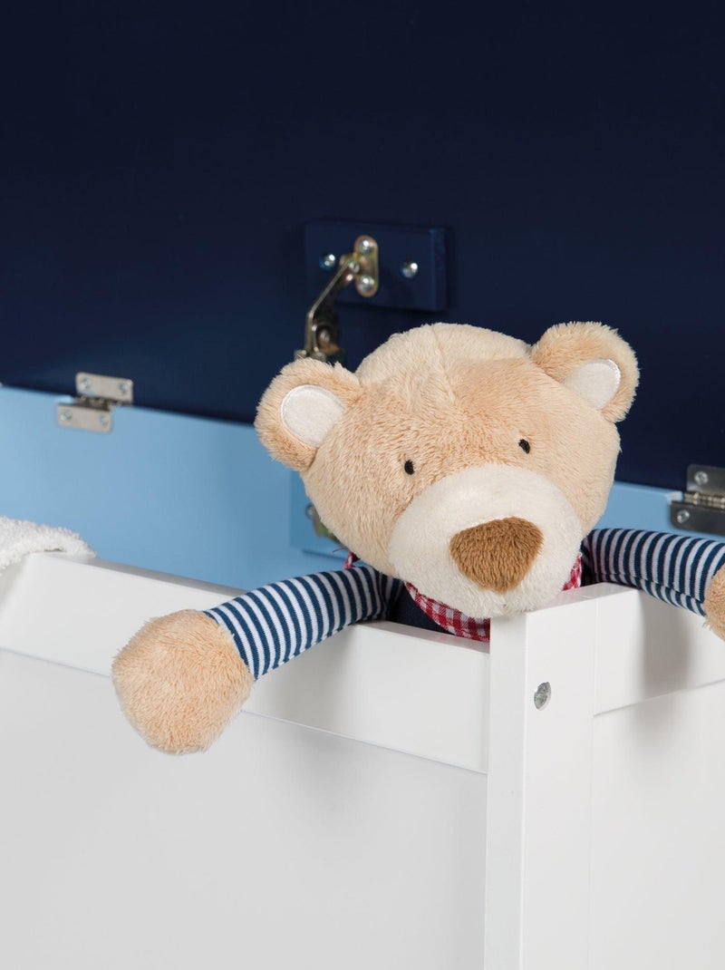 ROBA Panchina‑baule giocattoli "Rennfahrer" in legno per bambini – chiusura soft – bianco/blu Blu Bianco - Kiabi