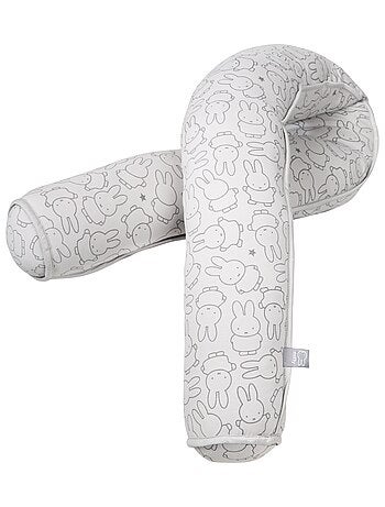 ROBA Paracolpi serpente miffy® – 170 cm – utilizzabile come cuscino da allattamento – grigio chiaro