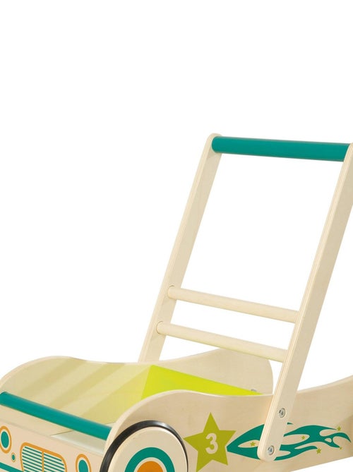 ROBA Primi passi "Rennfahrer" in legno – con freno – carrello da spinta – maniglia 45 cm - Kiabi