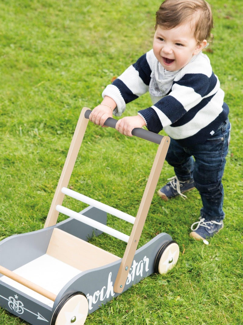 ROBA Primi passi "Rock Star Baby 3" in legno – con freno – altezza maniglia 45 cm Grigio grigio antracite bianco - Kiabi