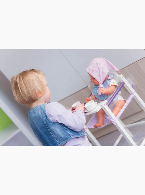 ROBA Seggiolone per bambole "Fienchen" in legno e tessuto + vassoio – da 3 anni – laccato bianco - Kiabi