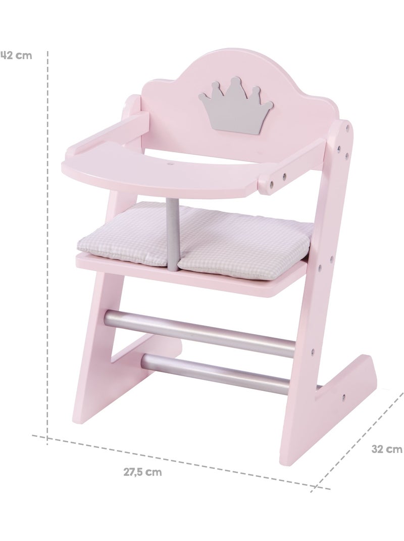 ROBA Seggiolone per bambole "Princess Sophie" in legno – da 18 mesi – rosa/argento Blu ghiacciato - Kiabi