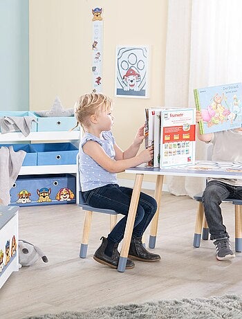 ROBA Set tavolino + 2 sedie bambini "Paw Patrol" – motivo cane – piedi in legno naturale – blu