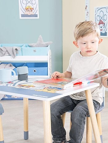 ROBA Set tavolino + 2 sedie bambini "Paw Patrol" – motivo cane – piedi in legno naturale – blu