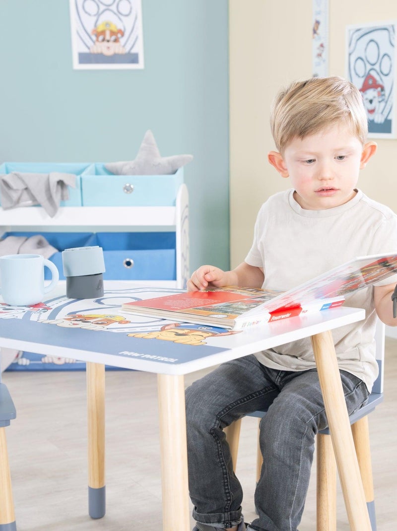 ROBA Set tavolino + 2 sedie bambini "Paw Patrol" – motivo cane – piedi in legno naturale – blu Bianco Blu Grigio - Kiabi