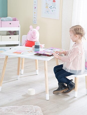 ROBA Set tavolino + 2 sedie bambini "Peppa Pig" – motivo maialina – piedi in legno naturale – rosa
