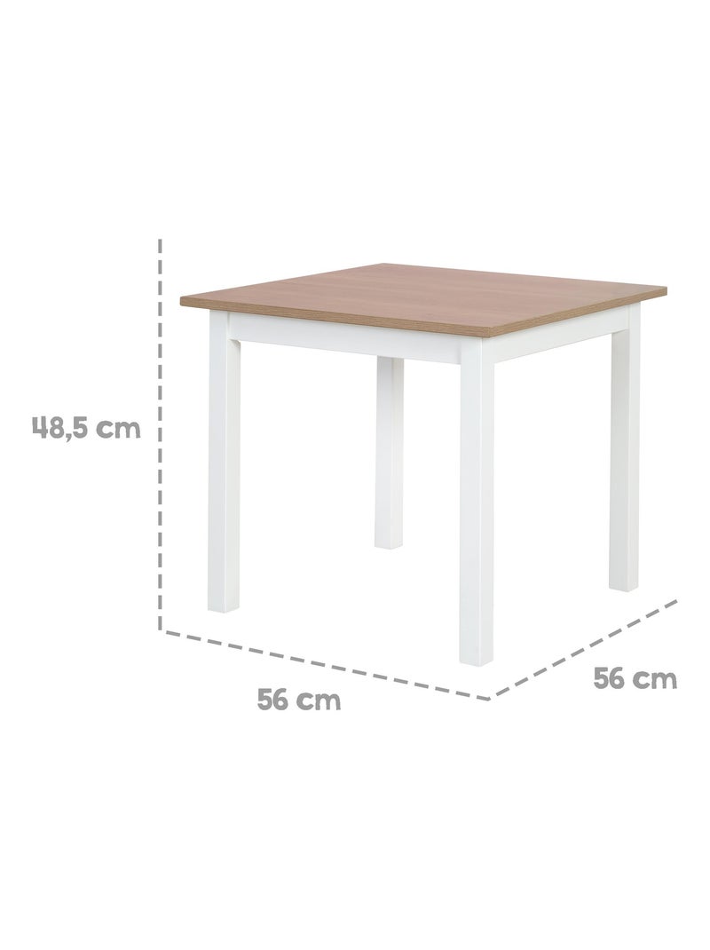 ROBA Set tavolo e 2 sedie per bambini Woody – piano e sedute effetto legno – bianco Bianco - Kiabi