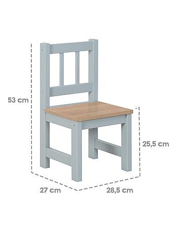 ROBA Set tavolo e 2 sedie per bambini Woody – piano e sedute effetto legno – bianco