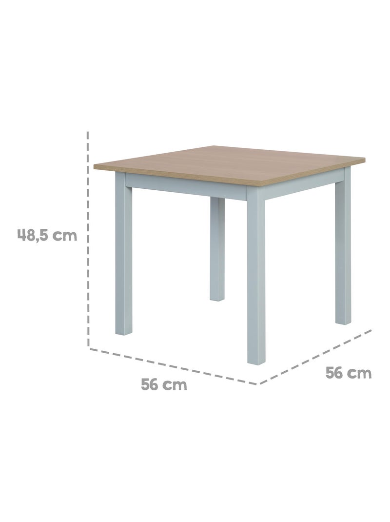 ROBA Set tavolo e 2 sedie per bambini Woody – piano e sedute effetto legno – grigio Tortora - Kiabi