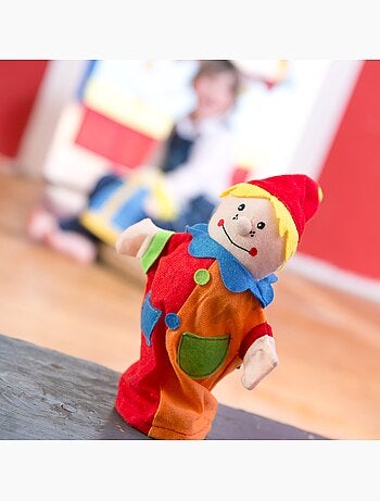 ROBA Teatro dei burattini per bambini + 6 burattini in legno e tessuto – multicolore