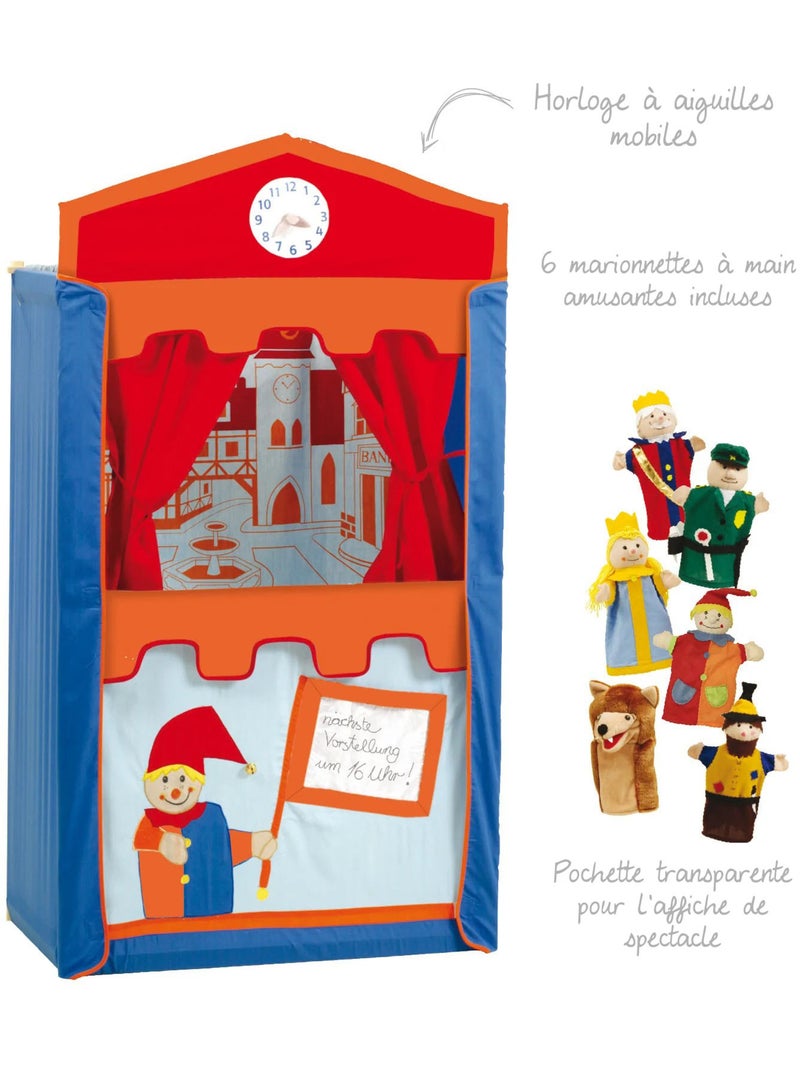 ROBA Teatro dei burattini per bambini + 6 burattini in legno e tessuto – multicolore Multicolore - Kiabi