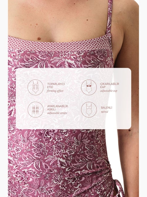 Rosa costume intero senza spalline con ferretto penti - Kiabi Rosa costume intero senza spalline con ferretto penti - Kiabi