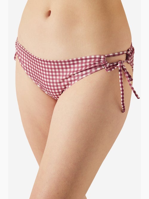 Roselake slip bikini con lacci laterali e fantasia a quadri penti - Kiabi
