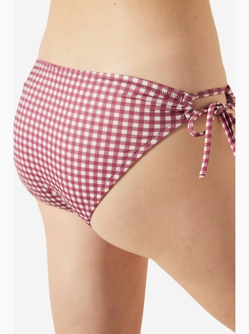 Roselake slip bikini con lacci laterali e fantasia a quadri penti - Kiabi