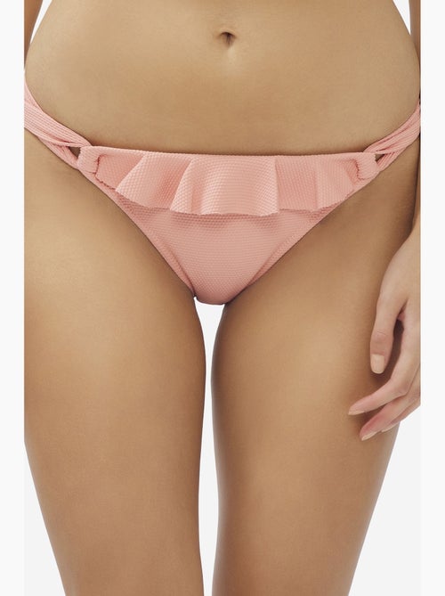 Rosey slip bikini con volant laterale penti - Kiabi Rosey slip bikini con volant laterale penti - Kiabi