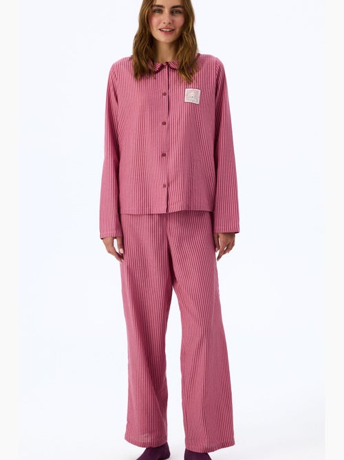 Rosy pigiama con camicia a maniche lunghe e pantaloni penti - Kiabi Rosy pigiama con camicia a maniche lunghe e pantaloni penti - Kiabi